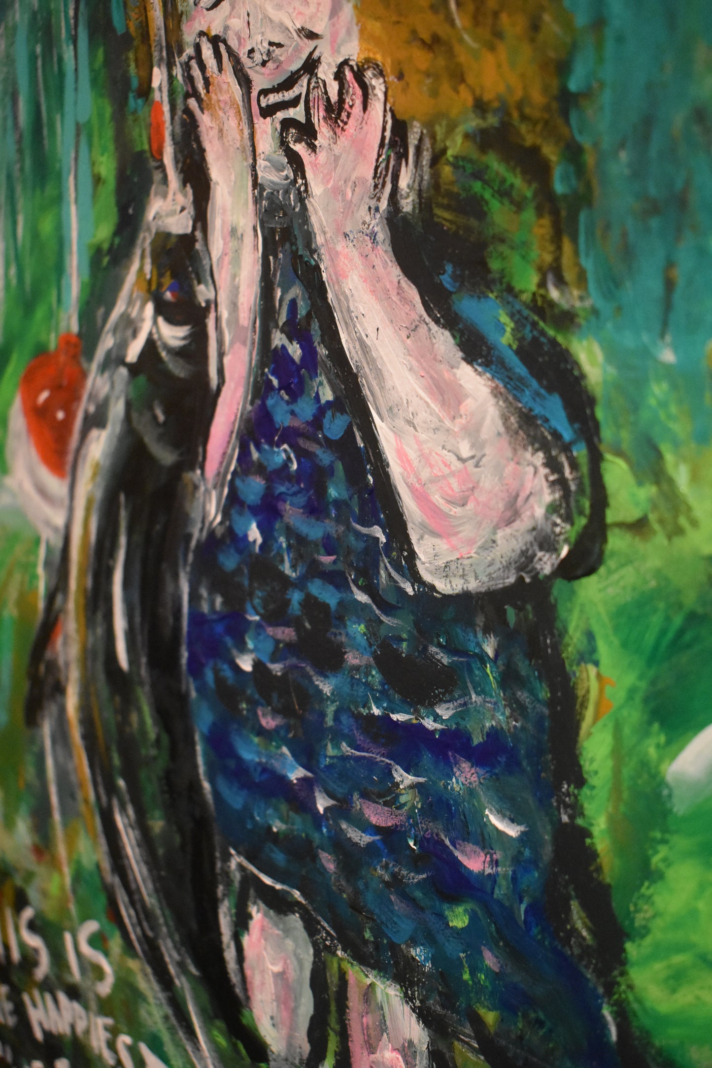 18in x 23.5in. acrylic/cardboard ~ "Catch A Fish"