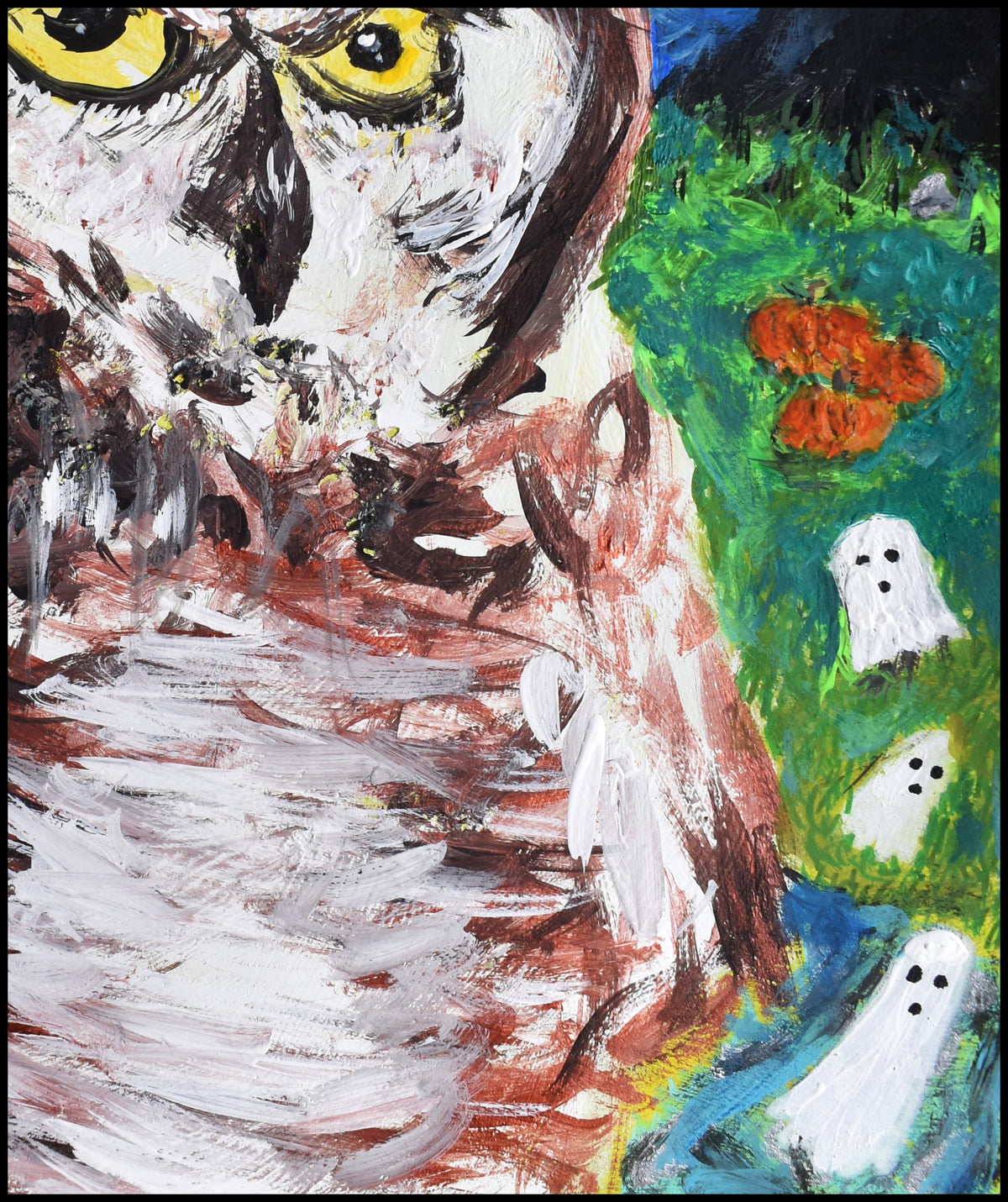9x10.5in acrylic/paper ~ Owl