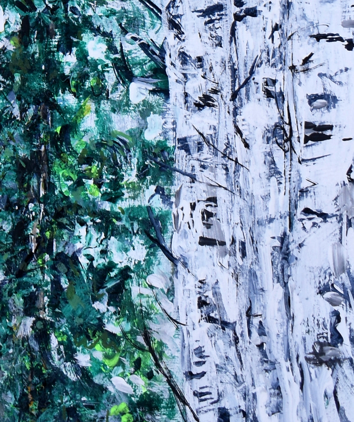 11x14in acrylic/paper ~ white trees