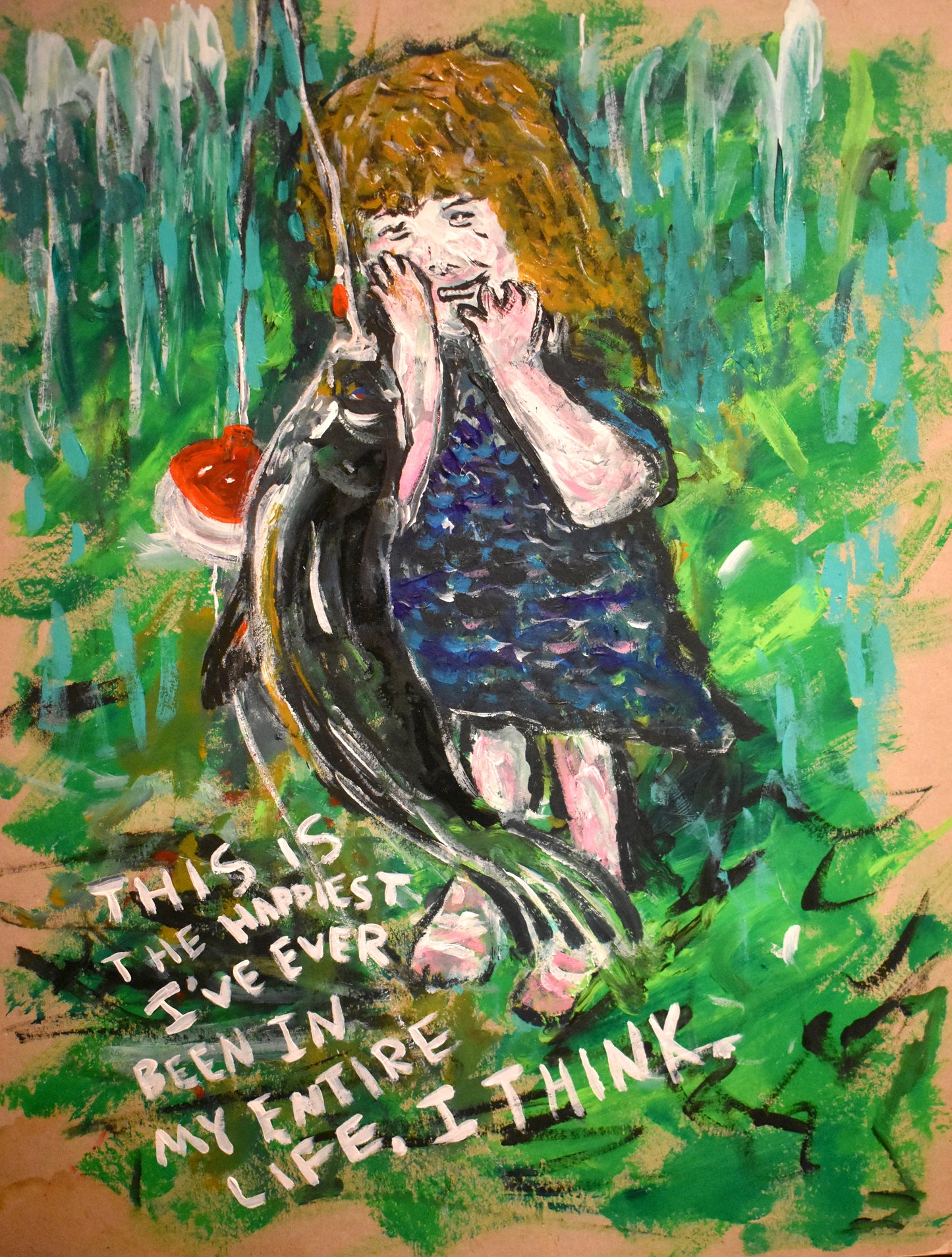 18in x 23.5in. acrylic/cardboard ~ "Catch A Fish"