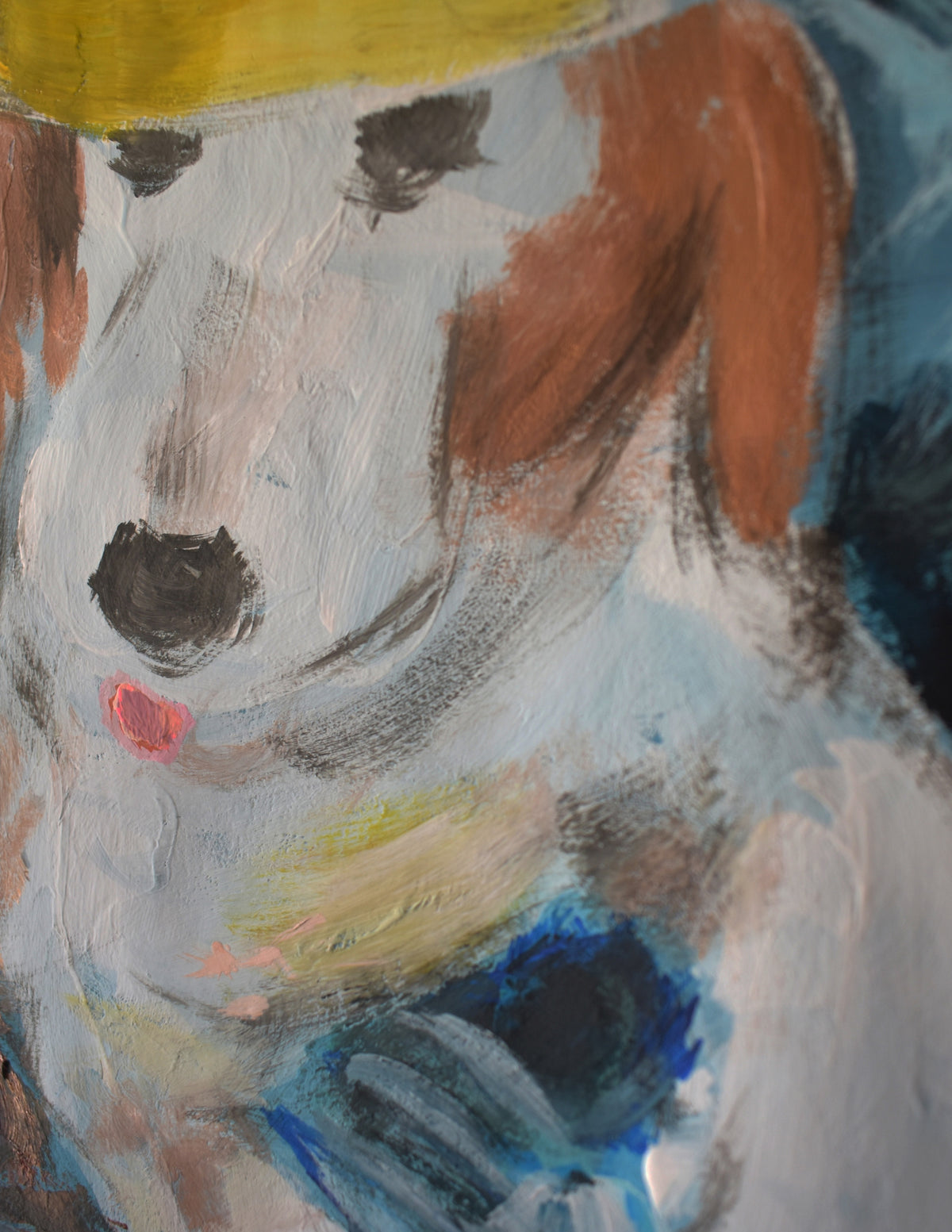 11x14in acrylic/paper ~ birthday king dog
