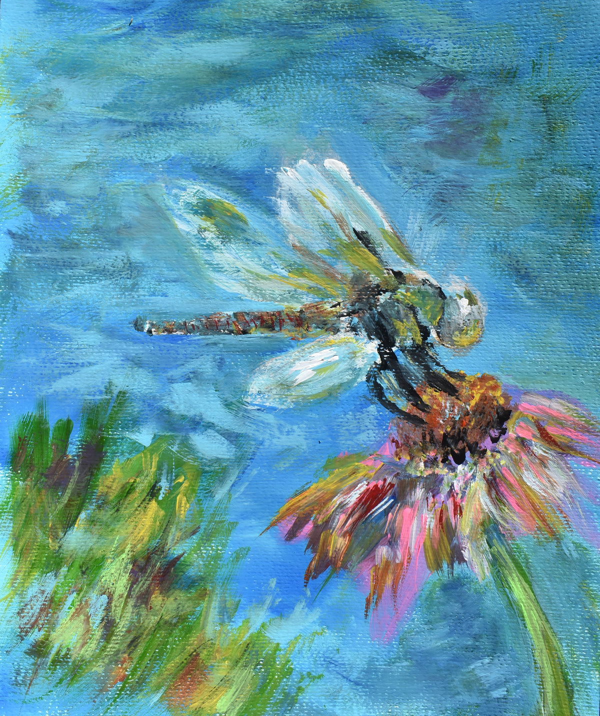9x12in acrylic/paper ~ dragonfly