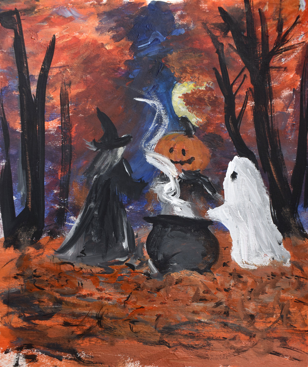 9x10.5in acrylic/paper ~ Halloween