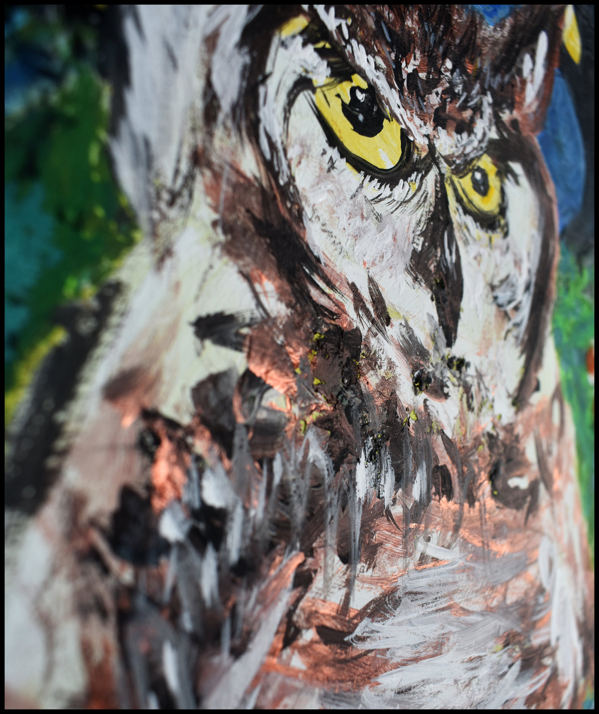 9x10.5in acrylic/paper ~ Owl