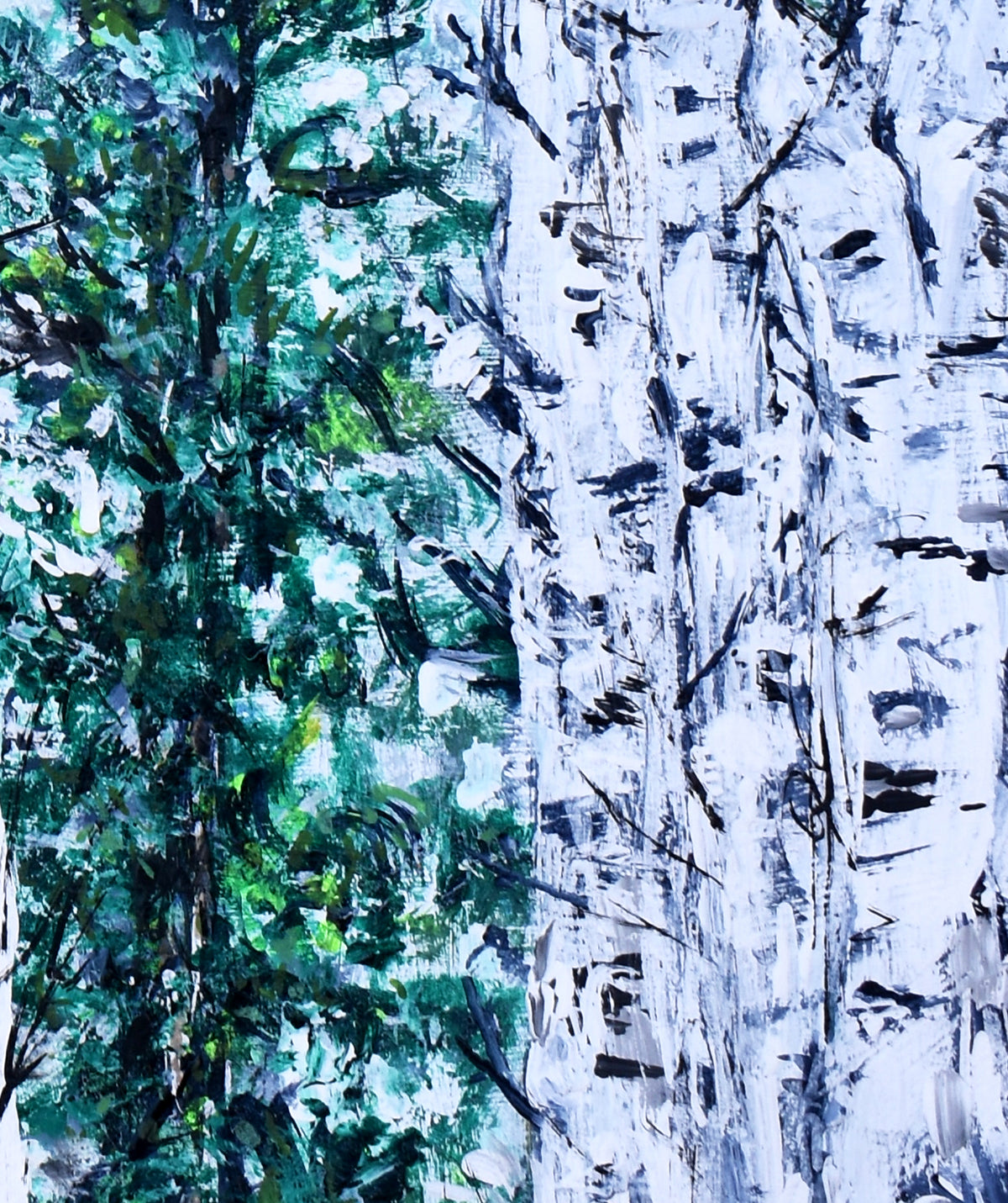 11x14in acrylic/paper ~ white trees
