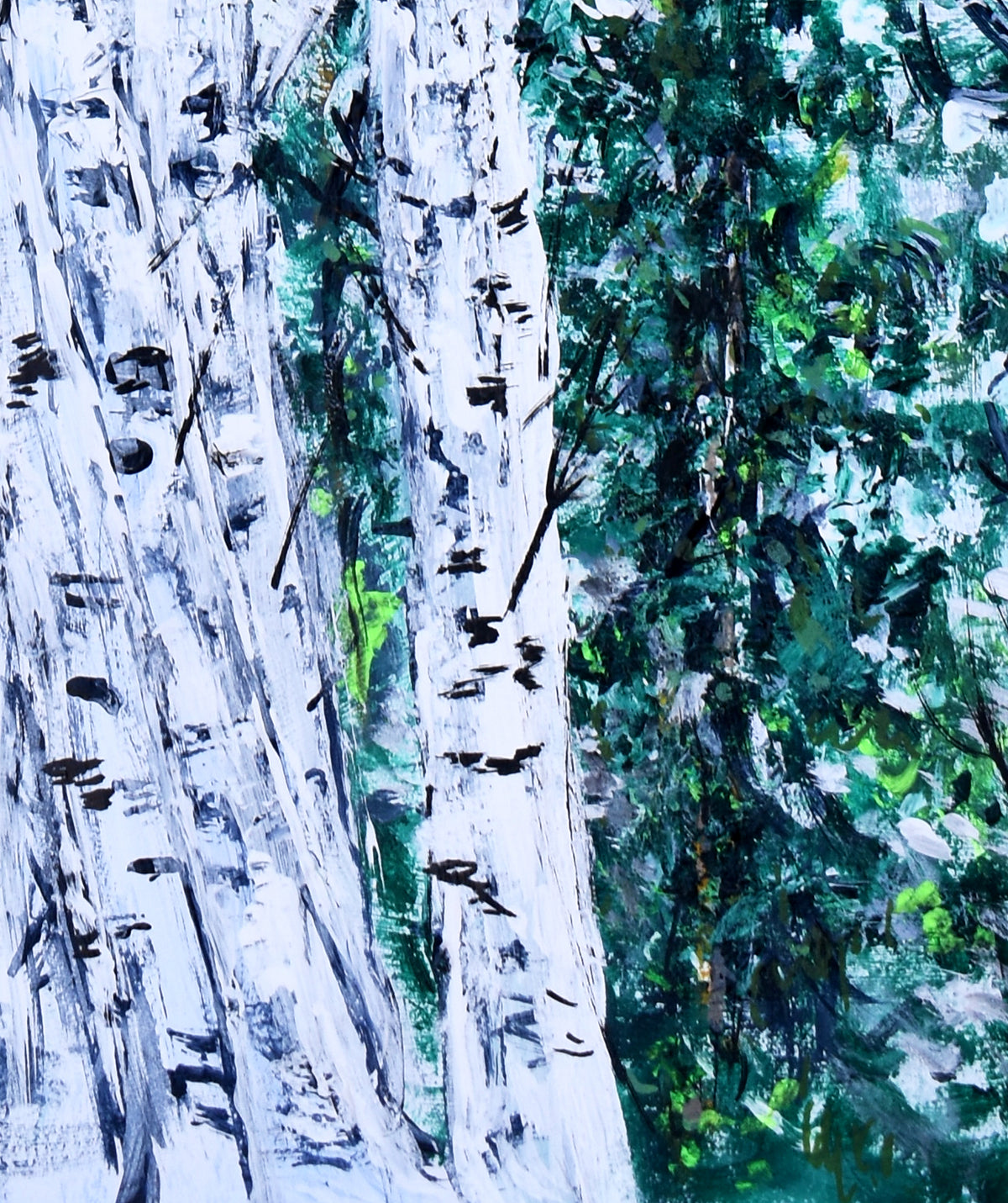 11x14in acrylic/paper ~ white trees